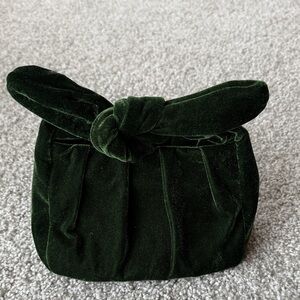 Anthropologie Green Velvet Clutch